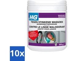 10 x HG - Wasruimte - Tegen Stinkend Wasgoed - Wasmiddeltoevoeging - 500 g - Voordeelverpakking - 10 stuks