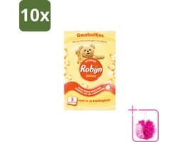 10 x Robijn - Zwitsal - Geurbuiltjes - Zachte Babygeur - Hypoallergeen - 3 Geurbuiltjes - Bulkverpakking - Zwitsal geur - Douchemop - Geurbuiltjes