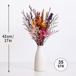 Gedroogde bloemen, 45 cm, natuurlijke gedroogde bloemen, tafeldecoratie, gedroogde bloemen, decoratie, voor huis, arrangement bruiloft, kantoor, decoratie, woonkamer, slaapkamer — thumbnail 5