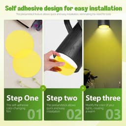 5-delige zelfklevende kleurcorrectiefolie voor lampen, warm licht, lichtfilterfolie voor kleuraanpassing, gelijkmatige lichtverspreiding, veelzijdig voor woonruimteverlichting — thumbnail 3