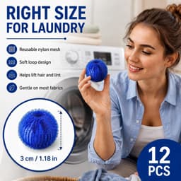 YAGXIG Haarvanger voor de wasmachine - Verwijdert dierenharen uit de was - Zeer efficiënte haarvanger voor katten en honden - Geschikt voor kleding, lakens, handdoeken en fleece dekens - Zacht voor stoffen - Verpakking van 12 stuks — thumbnail 4