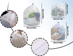 Set van 3 Herbruikbare Wasnetten voor de Wasmachine – Coarse Mesh, Diverse Maten 30x40, 40x50 en 50x60 cm, Ideaal voor Kleding en Delicate Stoffen — thumbnail 5