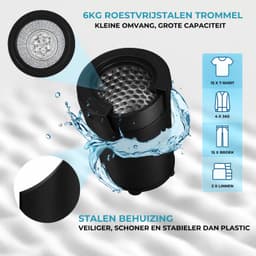 Lodgy® - Centrifuge - Droogzwierder - Centrifuge voor Wasgoed - Mini Wasdroger - Zwart — thumbnail 2