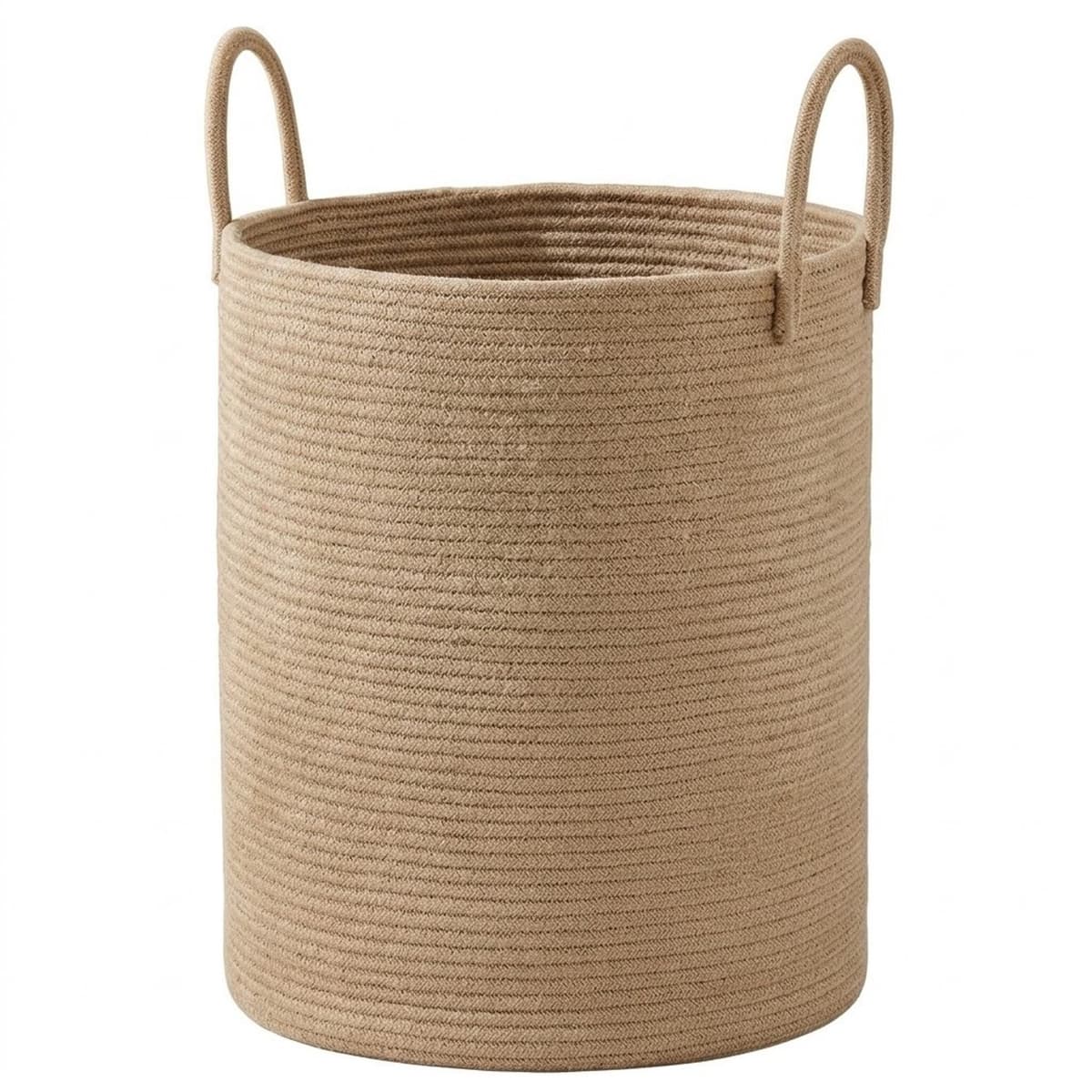 60L Katoen‑jute wasmand - opvouwbare opbergmand voor wasgoed en dekens — afbeelding 1