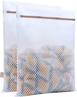 XL‑waszakken, set van 2 stuks extra‑grote wasnetten, met ritssluiting en beschermflap, supersterk anti‑scheur mesh‑materiaal voor wasgoed. — thumbnail 1