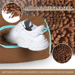 Waszak voor schoenen in chocoladebruin, ideaal voor het wassen van sneakers en sportschoenen, duurzame en praktische oplossing — thumbnail 4