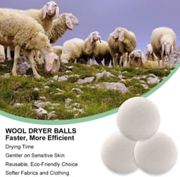 Droogballen, 12PCSDroogballen Van Natuurlijke Wol, 3CMDroogballen Voor Wasdroger, Droger Ballen Voor Donsjacks, Droger Ballen Voor Donsjacks, Verkort De Droogtijd — thumbnail 2