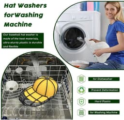 Cap Washer - 2 Stuks - waszakken - veelzijdig en krachtig - voor wassen drogen vormbehoud en opbergen - met vijfbandensysteem - veilige fixatie - breekvast en vormvast - voor Baseballpetten, Sportpetten en Petonderhoud Zonder Vervorming — thumbnail 5