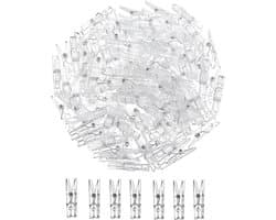 SnelShoppen - Spring Hanging Clips 100 Stuks - Mini Clips - Heldere Kledinghangers - Transparante Plastic Clips - Kleine Clips voor Foto's en Sprookje