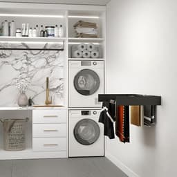 PolkaHome Wanddroogrek Inklapbaar XL - 120 cm - 8,4 m Drooglengte - Zwart — thumbnail 5