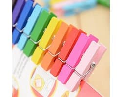 20 Houten Kledingknijpers - Mini Fotoclips voor Decoratie en Knutselen