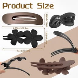 8 Platte Haarspelden met Sterke Grip - Antislip Klemmen voor Dik en Dun Haar — thumbnail 2