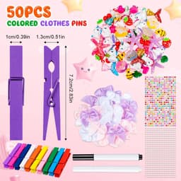 50 Stuks Cheer Spirit Clips met Houten Wasknijpers en Decoratieve Ornamenten voor Cheerleaders — thumbnail 3