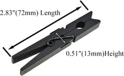 Houten Kledspeldjes - Wasknijpers Sterk - Kleding Drogen - Vallen Niet Uit Elkaar - 16 Stuks - Zwart — thumbnail 3