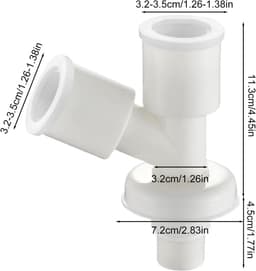 Afvalwaterslangconnector Wasmachine - Afvoerslang Verbindingsstuk - Lekkages Voorkomen - Snelle Montage - 17x15 cm - Wit — thumbnail 5