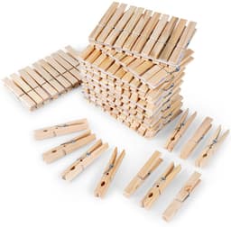 Wasknijpers Bamboe 100 stuks - Set - Wasgoedknijpers - Knijpers voor Wasrek - Laundry — thumbnail 1
