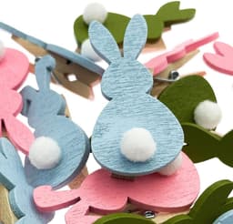 Mini Houten Wasknijpers voor Pasen – Decoratieve Hazenklemmen in 54 Kleurrijke Stukken — thumbnail 5