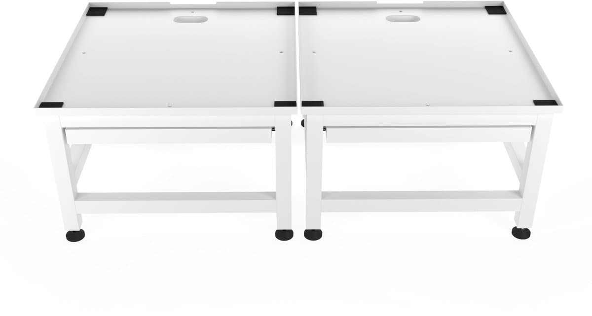 Wasophoogte® Wasmachine verhoger met uittrekbaar plateau - Dubbele wasmachine opbouwmeubel - Wasmachine sokkel - 42cm hoog - Wit - Universeel - 65*60,5 (LxB) - Inclusief wandbeugels — afbeelding 1
