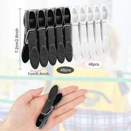 96 stuks kunststof wasknijpers - Windbestendig en zonder afdruk voor kleding en handdoeken — thumbnail 2