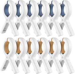 12-pack strandlakenklemmen, lakenklemmen, bankklemmen, stevige plastic wasknijpers, winddichte wasklemmen, kledinghangers en -rekken — thumbnail 1