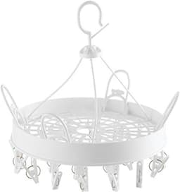 Ronde Drooghanger - Kleine Wasrek - Kleding Drogen - Verstelbare Clips - 34 cm Breed - Wit — thumbnail 1