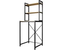 Livista® Wasmachine Kast - 3-Laags Opslagrek - Ruimtebesparende Wasruimte Organizer - 181x60x70 CM - Zwart
