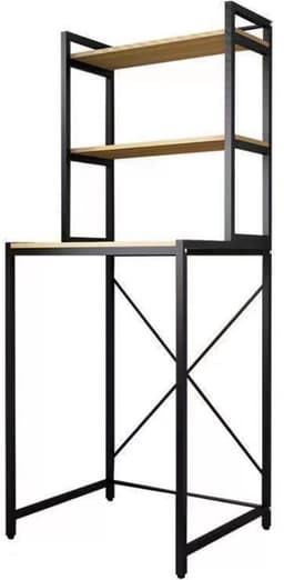 Livista® Wasmachine Kast - 3-Laags Opslagrek - Ruimtebesparende Wasruimte Organizer - 181x60x70 CM - Zwart — thumbnail 1