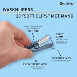 40 Zachte Wasknijpers met Mandje - Lichtblauw en Wit - Premium Kwaliteit — thumbnail 5