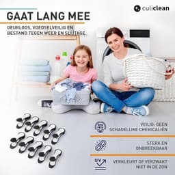 Maxi Clips Wasknijpers voor Zware Kleding - 12 Stuks Zwart-Wit — thumbnail 5
