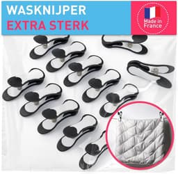 Maxi Clips Wasknijpers voor Zware Kleding - 12 Stuks Zwart-Wit — thumbnail 1