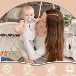 YAPKOLV 6 stuks hoogwaardige beukenhouten klemmen, niet giftig, fopspeenclip, speenclip, babyspeenhanger, natuurlijke houten clip — thumbnail 2