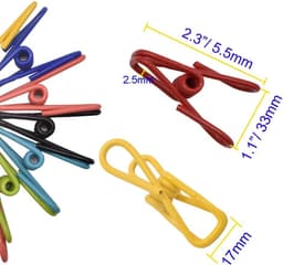 Verpakking van 50 multifunctionele wasknijpers van PVC-gecoat staaldraad in diverse kleuren. — thumbnail 2