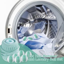 Dierenhaarverwijderset voor wasmachine, 8 stuks pluisballen en 1 wasbal, hondenharen verwijderen, herbruikbaar, duurzaam - Praktisch set voor schone was — thumbnail 4