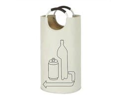 Wasmand - Opvouwbare Vuile Was Mand van Oxfordstof - Aluminium Handvatten - Waterdichte Flesjes Opbergmand - Crèmekleurig Wit - Afmetingen 79 x 38 cm