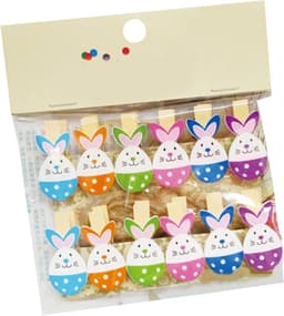 Houten Fotoclips - Konijn Pinnen - Foto Weergave - Vrolijke Kleuren - 12 Stuks - Multicolor — thumbnail 1