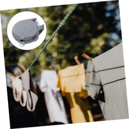 Draagbare Waslijn - Intrekbaar Touw - Kleding Drogen - Roestvrij Staal - 18 x 15 cm - Lichtgrijs — thumbnail 3