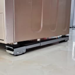 Wasmachinebasis met wielen - Apparaatrollen - Apparaten verplaatsen - Verstelbare lengte - 45-70 cm lengte - Wit — thumbnail 4
