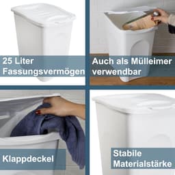 Kleine Wasmand 25 Liter met Deksel - Compacte Wasbox voor Vuile Was — thumbnail 3