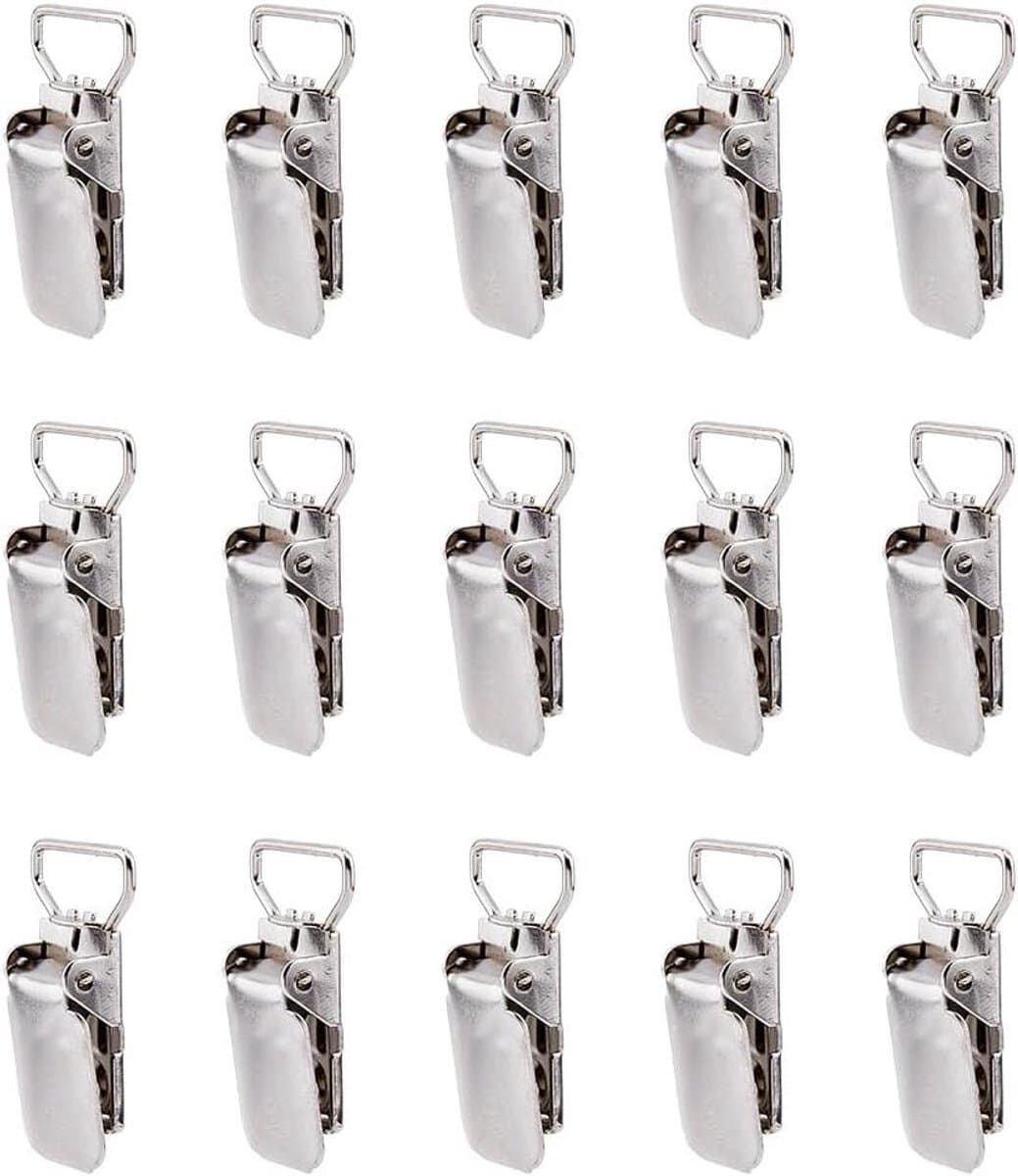 Allecto- tapijtclips - 15 stuks - ijzeren - hangende - platina - wandclips - tapijtgrijpers - zware clips - tapijt - handdoek - sjaal - geschikt voor - 42 x 23 mm - metaal — afbeelding 1