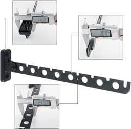 DnA® Wanddroogrek - Wanddroogrek Inklapbaar - Droogrek Muur - Wanddroogmolen - Zwart - 310cm x 33cm x 80cm — thumbnail 4