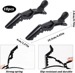 Professionele Haarklemmen Set - 10 Stuks Krokodillenklemmen voor Knippen en Stylen — thumbnail 5