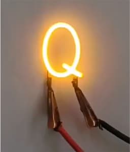 -Q- COB LED 3V Filament Letter Geel 3 x 3 cm FPC 2200K 1W Warm-wit-Q- — thumbnail 1