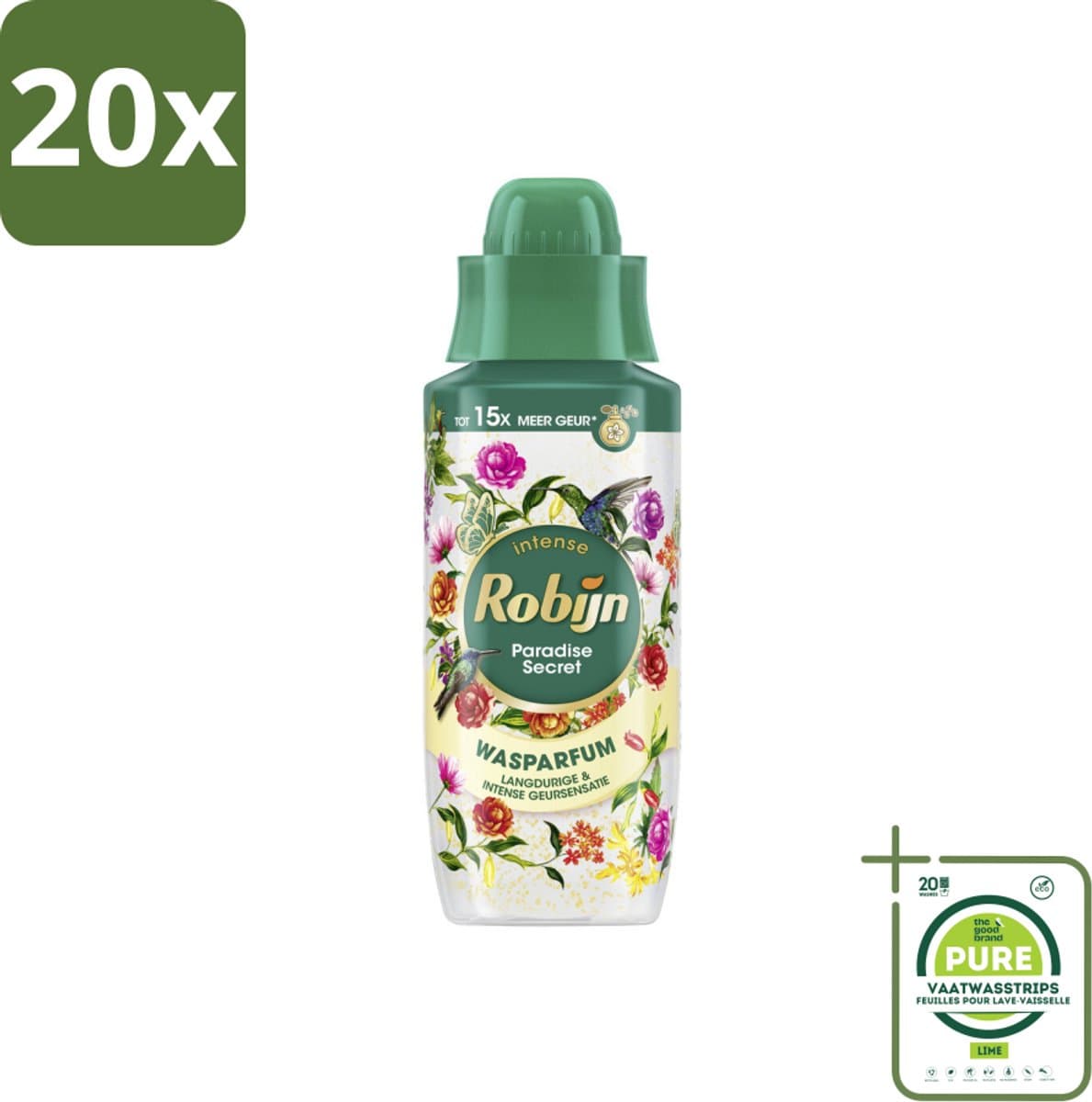 20 x Robijn Wasparfum Paradise Secret 342 ml - Grootverpakking - Wasparfum - Wasparfum Voor Kleding - Geurboost - Botanische Geur - Wasmiddel — afbeelding 1