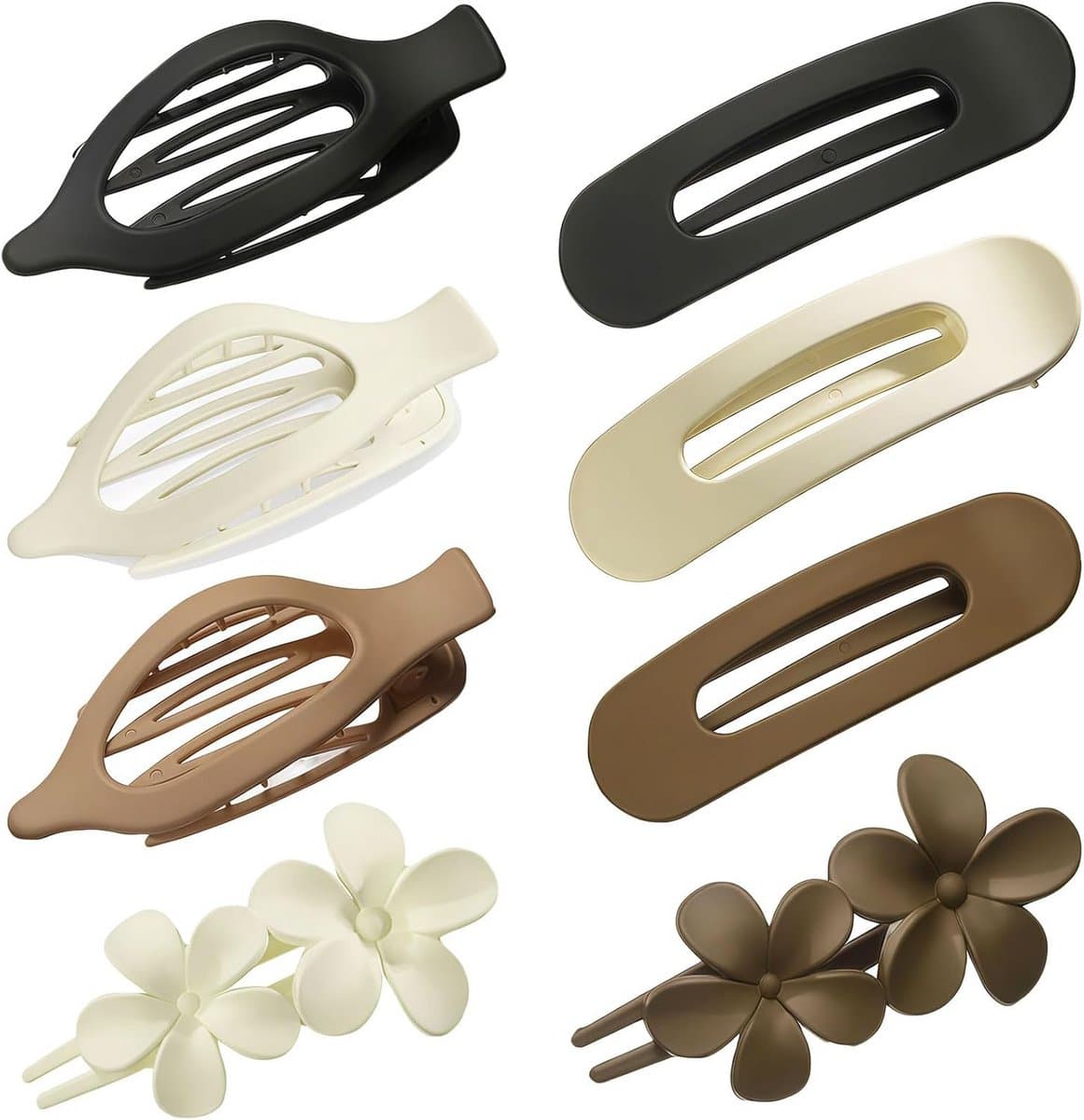 8x Grote Platte Haarspelden voor Dames – Antislip Eendensnavel Clips — afbeelding 1