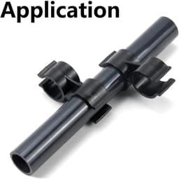 Dubbele clips pijpklemmen voor PVC kunststof planken - 20 stuks - zwart - bevestigingsaccessoires. — thumbnail 4