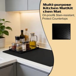 Afdekmat Wasmachine - Beschermhoes Droger - Huishoudelijk Gebruik - Waterdicht Antislip - 60 x 50 cm - Zwart — thumbnail 3