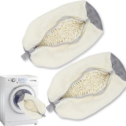 Grote Schoenwasmachine Tas | Wasmand voor Sneakers & Tennisschoenen – Beschermt Tijdens Wassen, Onvervuild & Duurzaam - Wit - 2 delen — thumbnail 1
