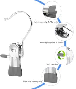 Clips voor Kleding en Schoenen - Roestvrijstalen Haakjes - 30 Stuks — thumbnail 2