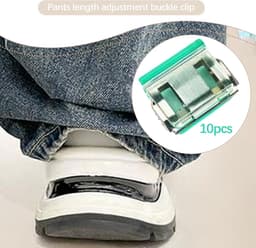 Broekklem - 10 stuks - Broekclip - Broekspijp clip - Bevestigingsclip voor broekspijp - Wasknijpers - Antislip Vaste Gesp - Geschikt voor ruimzittende jeans, jassen en kleding - Transparant groen — thumbnail 2