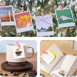 100x Mini Houten Knijpers Roze voor Foto's, Knutselen en Decoratie - 3,5 cm — thumbnail 4